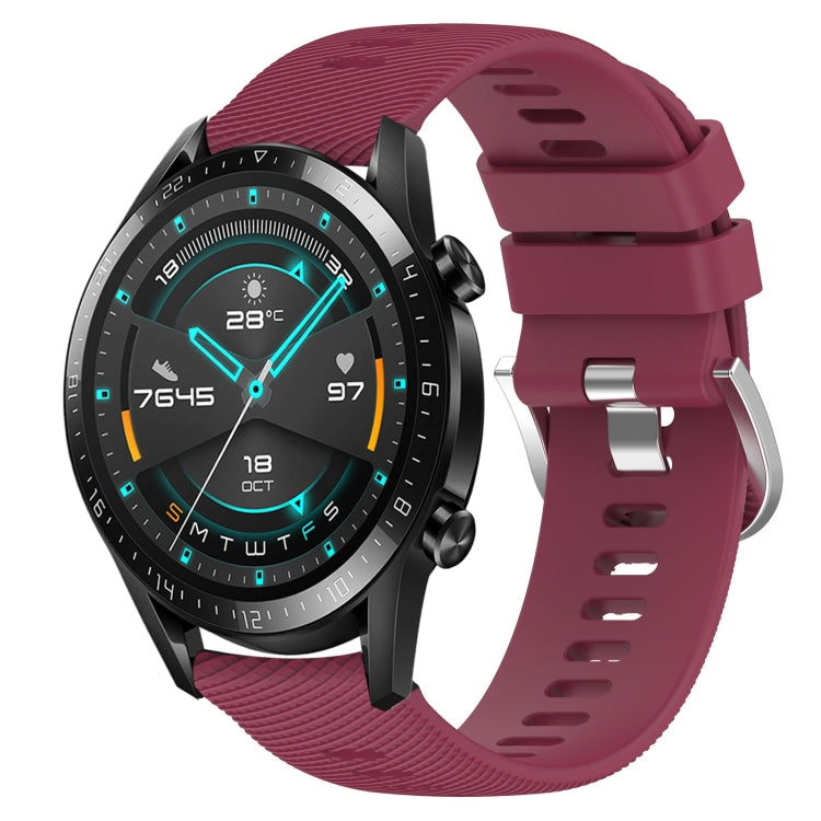 For Huawei GT2 46mm 22mm Solid Color Soft Silicone Watch Band