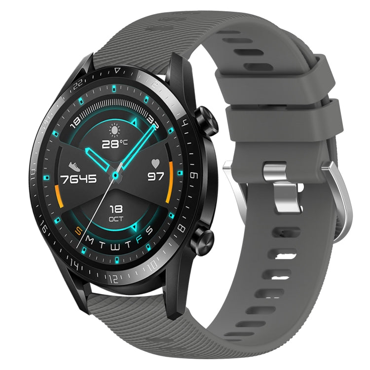 For Huawei GT2 46mm 22mm Solid Color Soft Silicone Watch Band