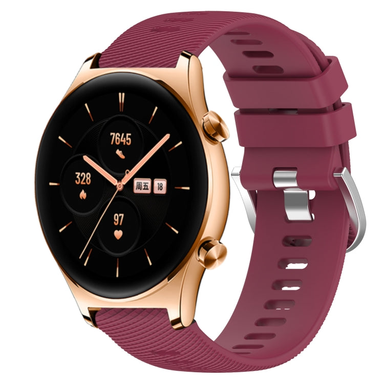 For Honor Watch GS 3 22mm Solid Color Soft Silicone Watch Band