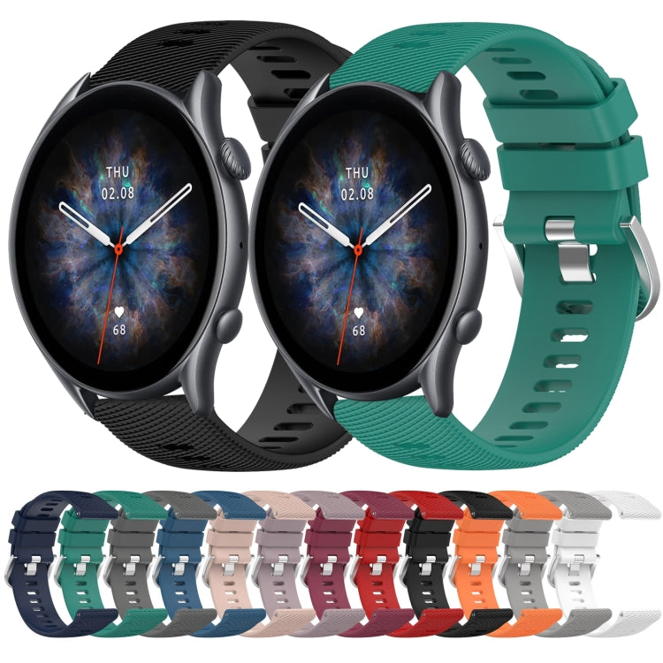 For Amazfit GTR 3 Pro 22mm Solid Color Soft Silicone Watch Band