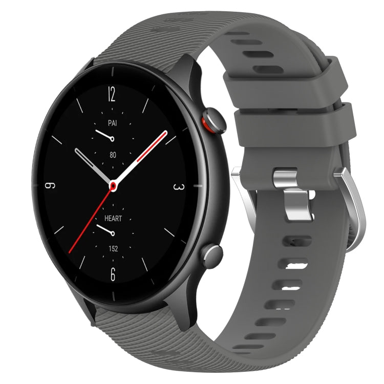 For Amazfit GTR 2e 22mm Solid Color Soft Silicone Watch Band