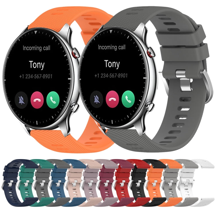 For Amazfit GTR 2e 22mm Solid Color Soft Silicone Watch Band