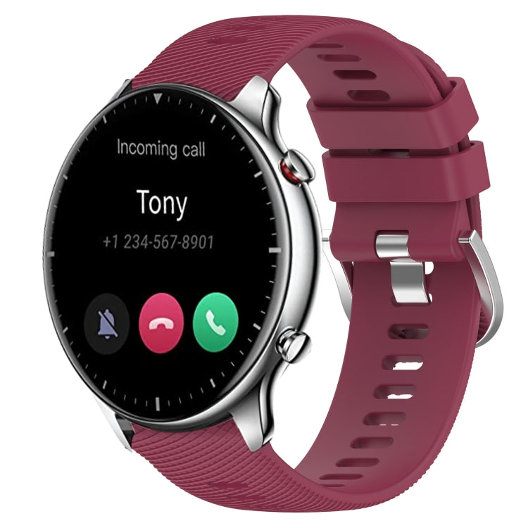 For Amazfit GTR 2 22mm Solid Color Soft Silicone Watch Band