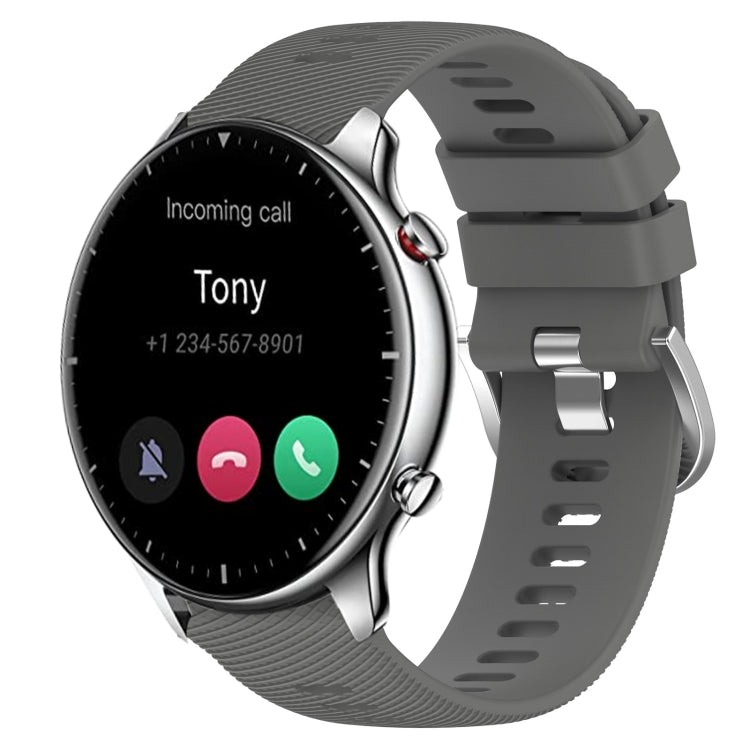 For Amazfit GTR 2 22mm Solid Color Soft Silicone Watch Band