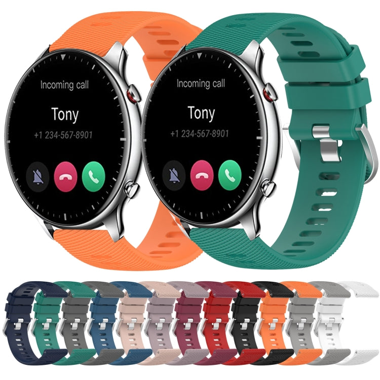 For Amazfit GTR 2 22mm Solid Color Soft Silicone Watch Band
