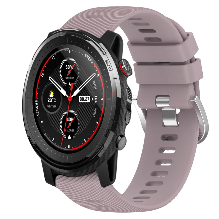 For Amazfit 3 22mm Solid Color Soft Silicone Watch Band