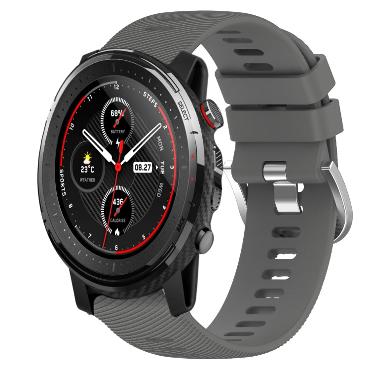 For Amazfit 3 22mm Solid Color Soft Silicone Watch Band