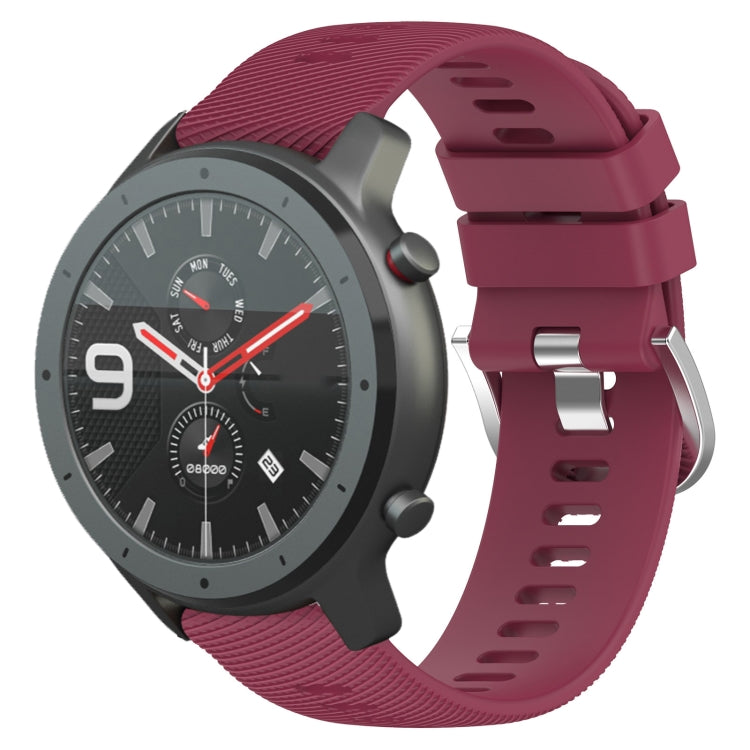 For Amazfit GTR 47mm 22mm Solid Color Soft Silicone Watch Band