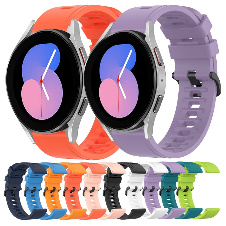 For Samsung Galaxy Watch 5 44mm 20mm Solid Color Soft Silicone Watch Band
