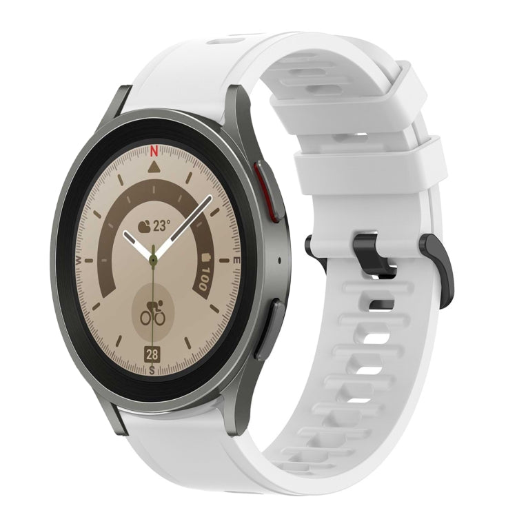 For Samsung Galaxy Watch 5 Pro 45mm 20mm Solid Color Soft Silicone Watch Band