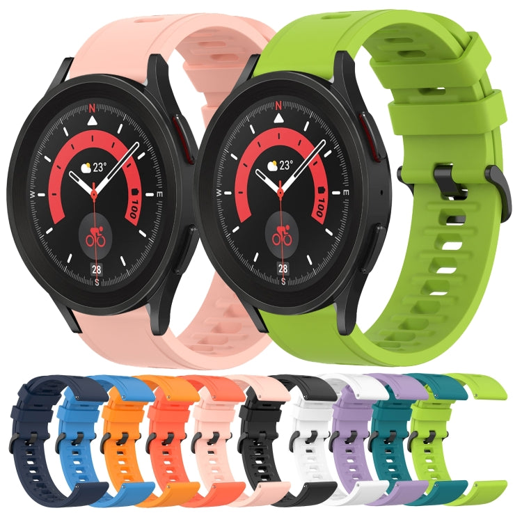 For Samsung Galaxy Watch 5 Pro 45mm 20mm Solid Color Soft Silicone Watch Band