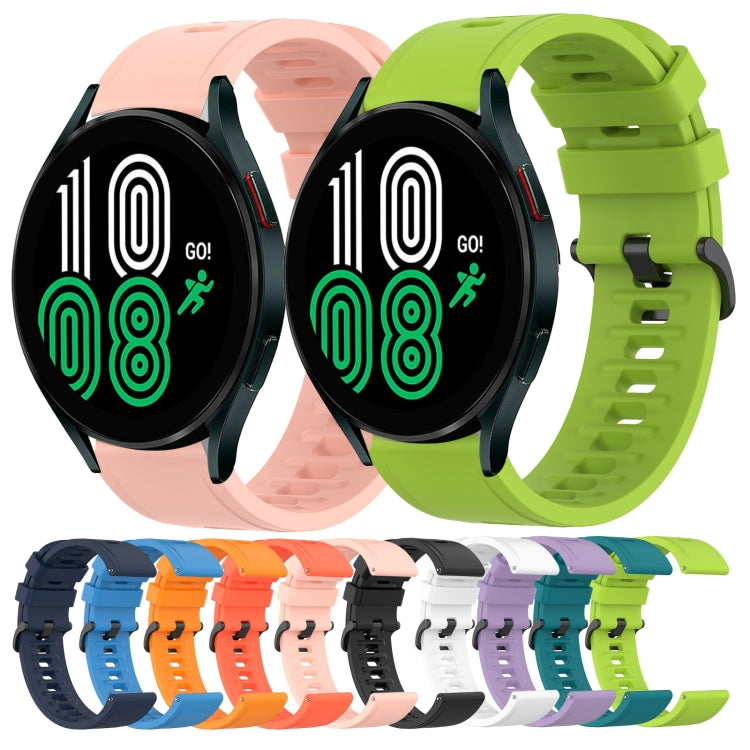 For Samsung Galaxy Watch 4 44mm 20mm Solid Color Soft Silicone Watch Band