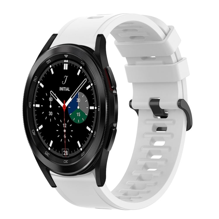 For Samsung  Galaxy Watch 4 Classic 46mm 20mm Solid Color Soft Silicone Watch Band