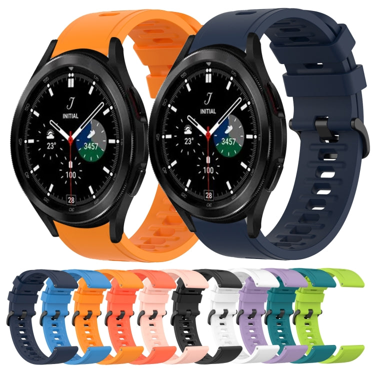For Samsung  Galaxy Watch 4 Classic 46mm 20mm Solid Color Soft Silicone Watch Band