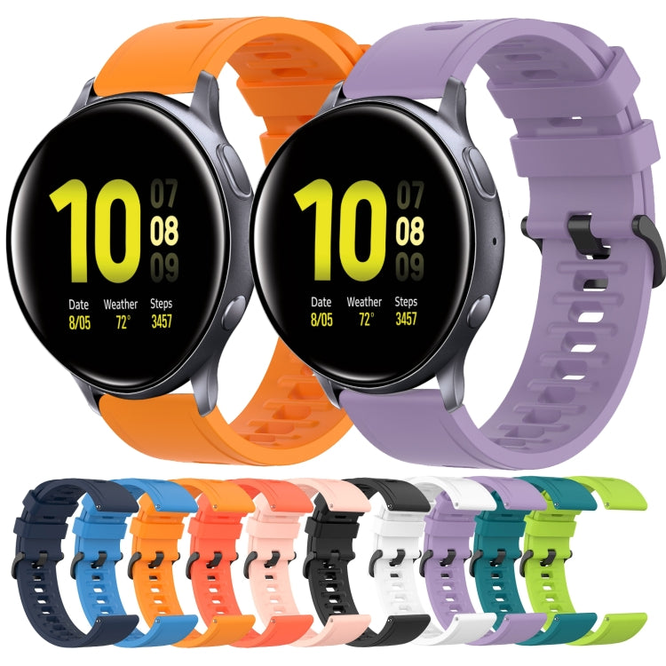 For Samsung Galaxy Watch Active 2 44mm 20mm Solid Color Soft Silicone Watch Band