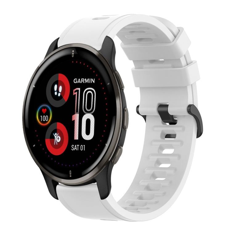 For Garmin Venu 2 Plus 20mm Solid Color Soft Silicone Watch Band