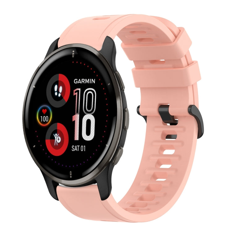 For Garmin Venu 2 Plus 20mm Solid Color Soft Silicone Watch Band