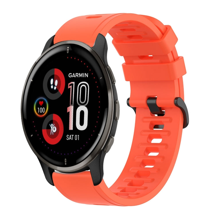 For Garmin Venu 2 Plus 20mm Solid Color Soft Silicone Watch Band