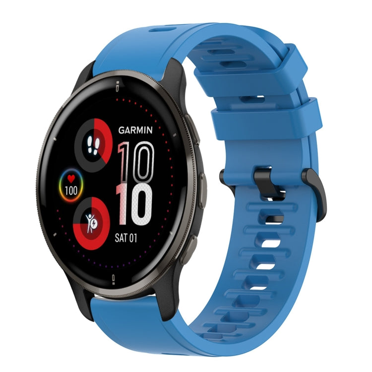 For Garmin Venu 2 Plus 20mm Solid Color Soft Silicone Watch Band