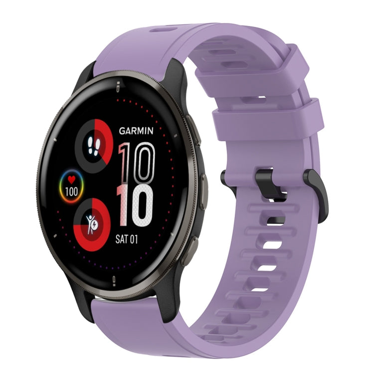For Garmin Venu 2 Plus 20mm Solid Color Soft Silicone Watch Band