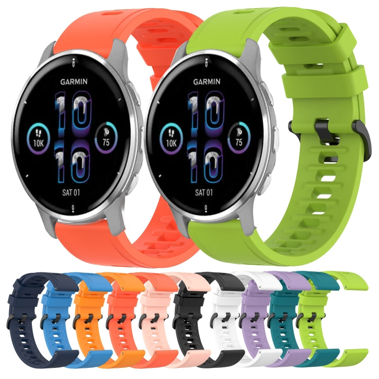 For Garmin Venu 2 Plus 20mm Solid Color Soft Silicone Watch Band