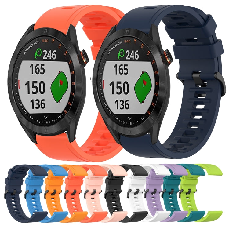 For Garmin Approach S40 20mm Solid Color Soft Silicone Watch Band