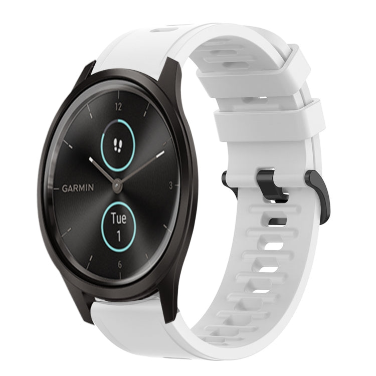 For Garmin Garminmove Style 20mm Solid Color Soft Silicone Watch Band