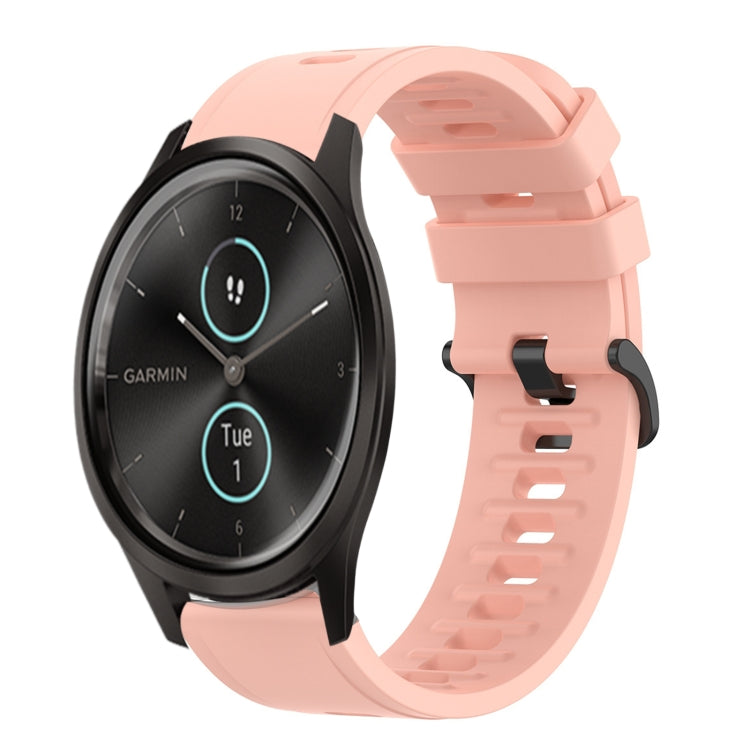 For Garmin Garminmove Style 20mm Solid Color Soft Silicone Watch Band