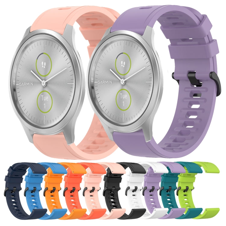 For Garmin Garminmove Style 20mm Solid Color Soft Silicone Watch Band