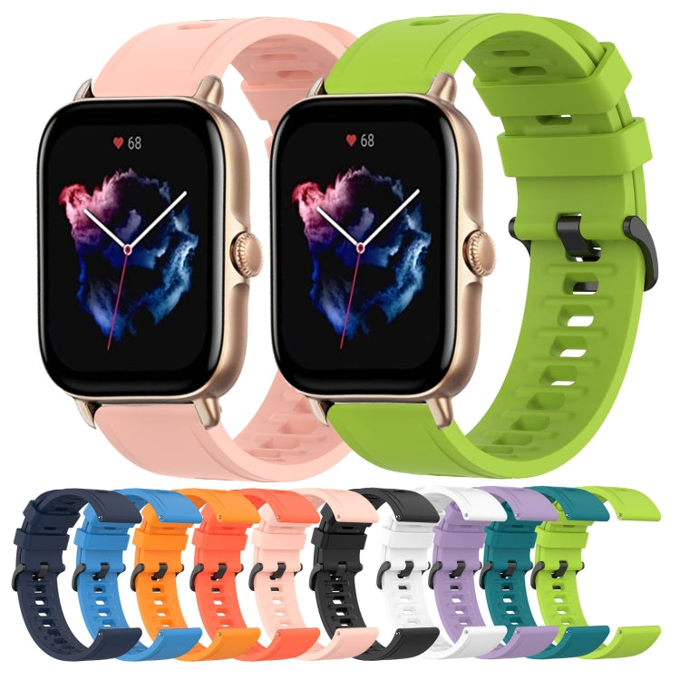 For Amazfit GTS 3 20mm Solid Color Soft Silicone Watch Band