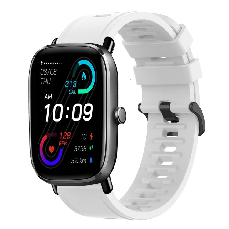 For Amazfit GTS 2 20mm Solid Color Soft Silicone Watch Band