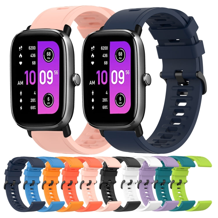 For Amazfit GTS 2 20mm Solid Color Soft Silicone Watch Band