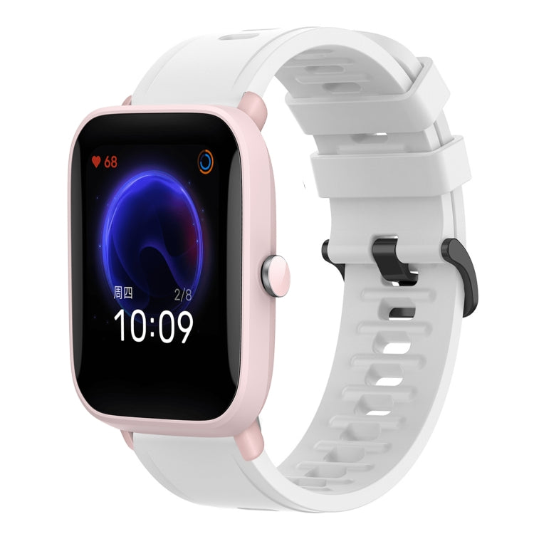 For Amazfit Pop Pro 20mm Solid Color Soft Silicone Watch Band