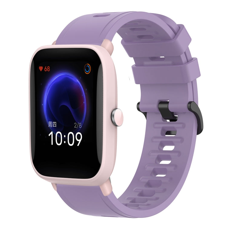 For Amazfit Pop 20mm Solid Color Soft Silicone Watch Band