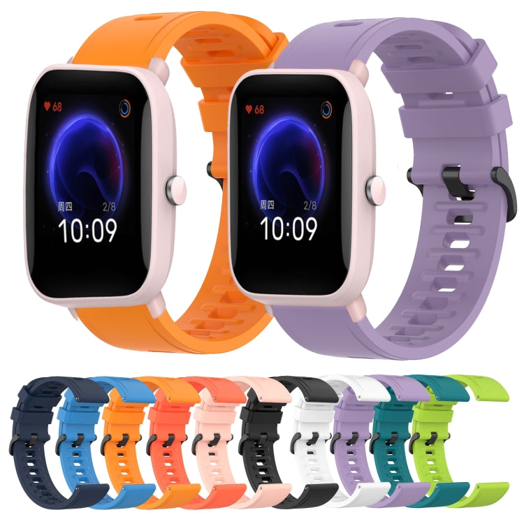 For Amazfit Pop 20mm Solid Color Soft Silicone Watch Band