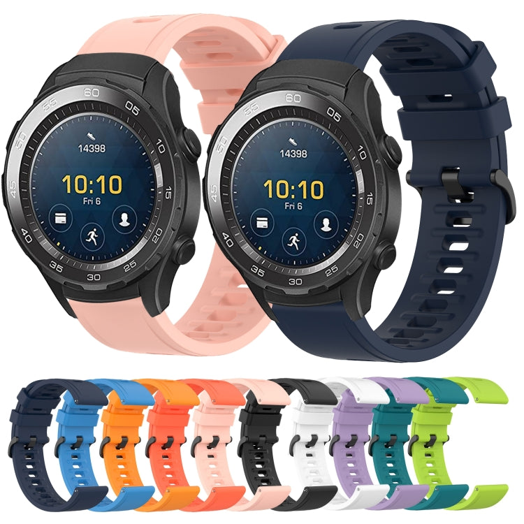 For Huawei Watch 2 20mm Solid Color Soft Silicone Watch Band
