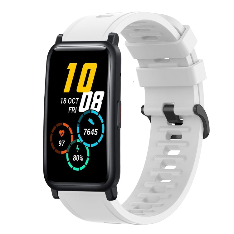 For Honor Watch ES 20mm Solid Color Soft Silicone Watch Band