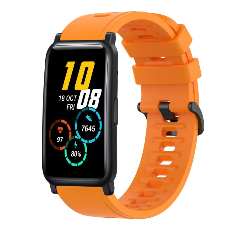 For Honor Watch ES 20mm Solid Color Soft Silicone Watch Band