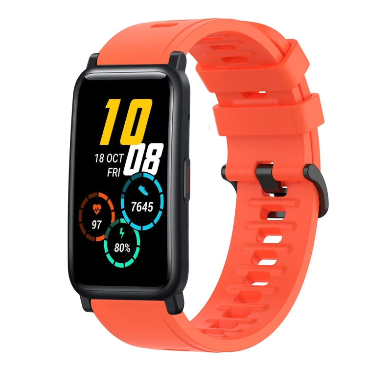 For Honor Watch ES 20mm Solid Color Soft Silicone Watch Band