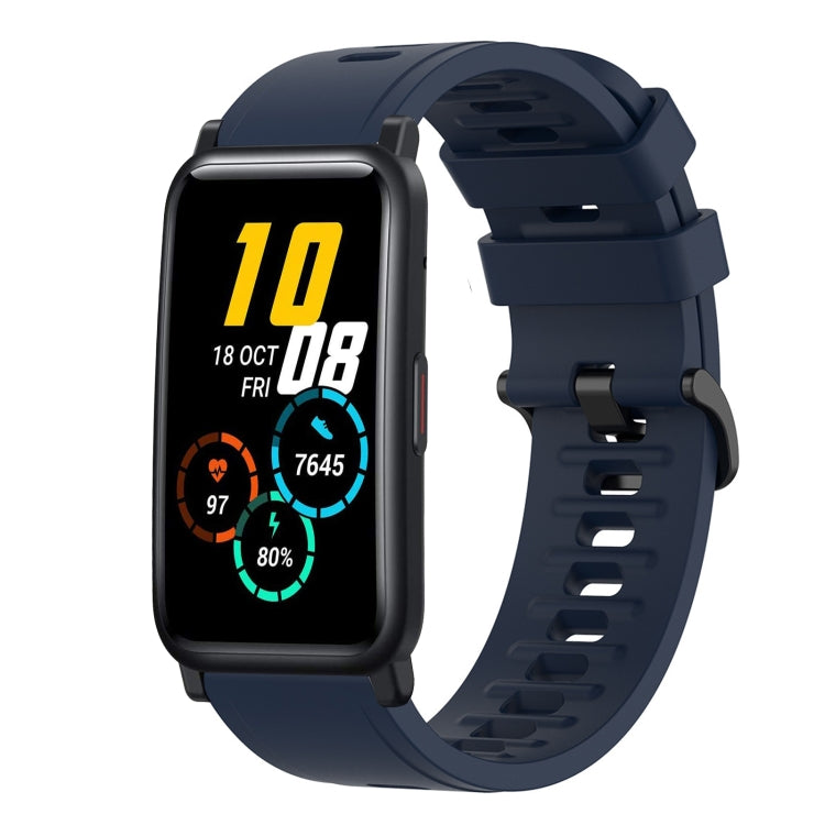 For Honor Watch ES 20mm Solid Color Soft Silicone Watch Band