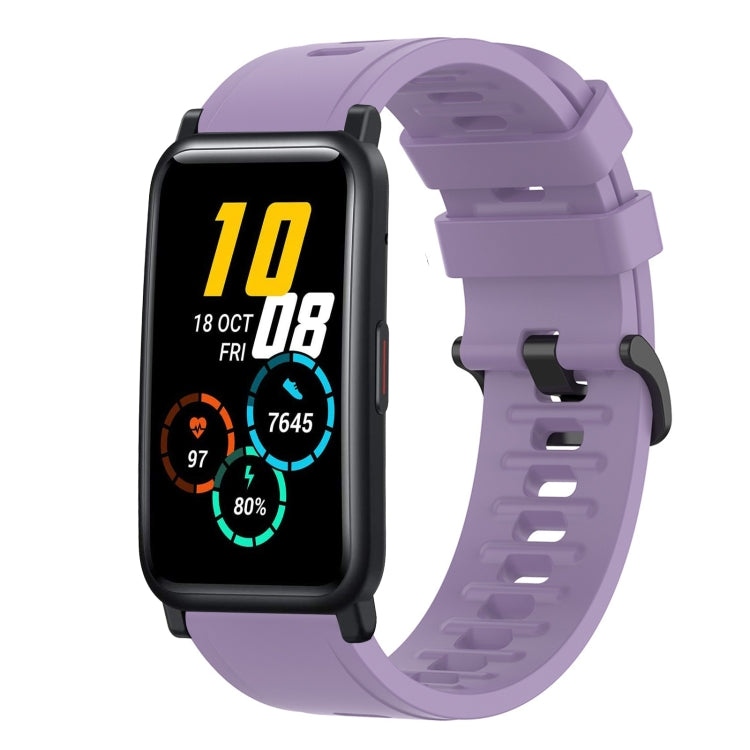 For Honor Watch ES 20mm Solid Color Soft Silicone Watch Band