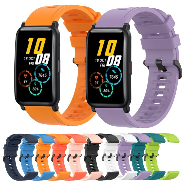 For Honor Watch ES 20mm Solid Color Soft Silicone Watch Band