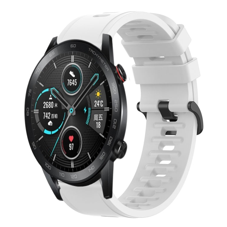 For Honor MagicWatch2 42mm 20mm Solid Color Soft Silicone Watch Band