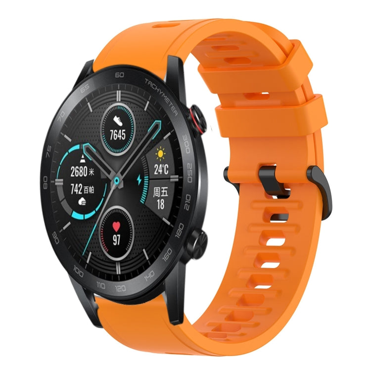 For Honor MagicWatch2 42mm 20mm Solid Color Soft Silicone Watch Band