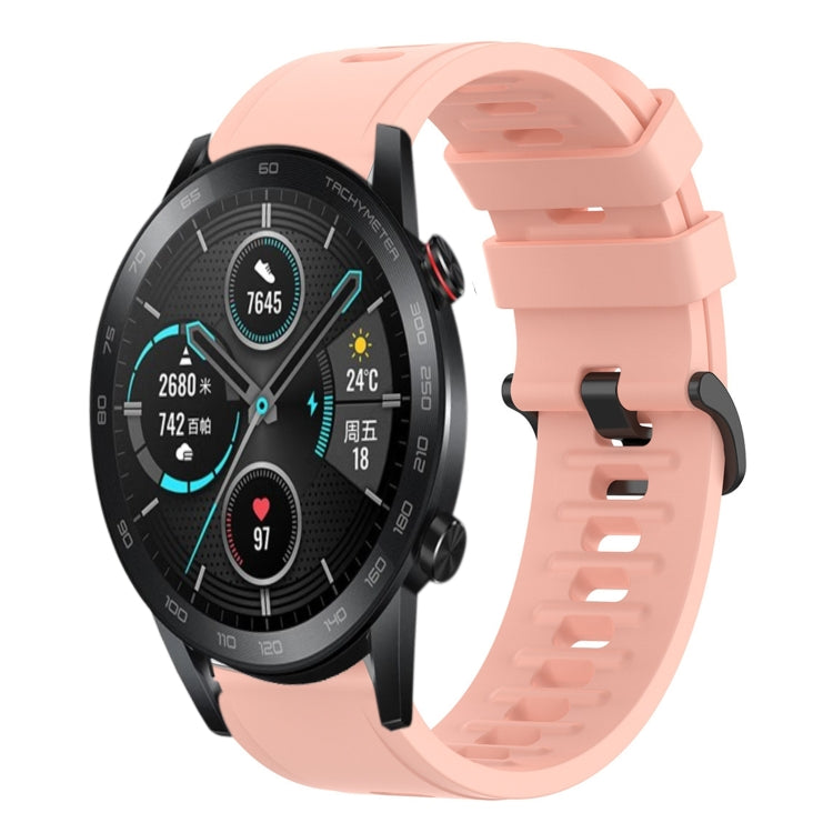 For Honor MagicWatch2 42mm 20mm Solid Color Soft Silicone Watch Band
