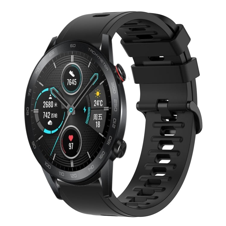 For Honor MagicWatch2 42mm 20mm Solid Color Soft Silicone Watch Band