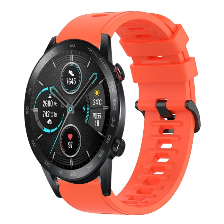 For Honor MagicWatch2 42mm 20mm Solid Color Soft Silicone Watch Band