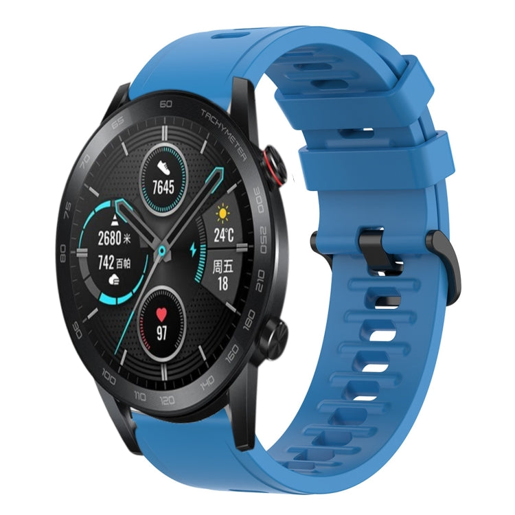 For Honor MagicWatch2 42mm 20mm Solid Color Soft Silicone Watch Band