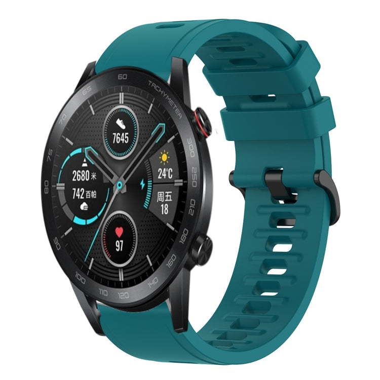For Honor MagicWatch2 42mm 20mm Solid Color Soft Silicone Watch Band