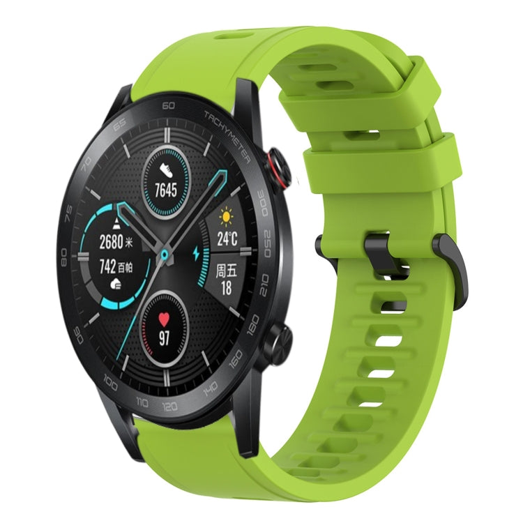 For Honor MagicWatch2 42mm 20mm Solid Color Soft Silicone Watch Band